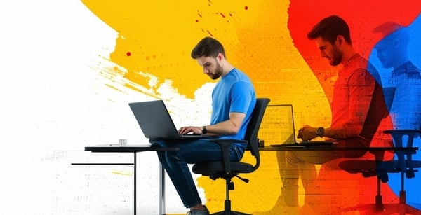abstract representation of causes of employee stress and burnout in a remote work setting-2-1