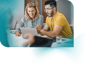 malebemployee assisting client